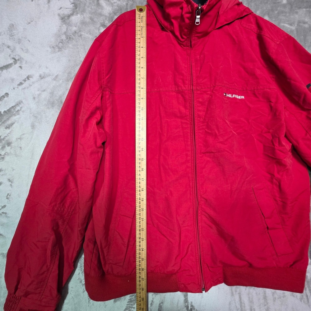 Tommy Hilfiger Mens Red Yachting Jacket Full Zip Hooded Windbreaker XL 1153 - Picture 4 of 7